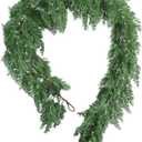 Christmas Garland 6 Ft Lifelike Artificial Cedar and Cypress Garland for Indoor Outdoor Christmas Decor on Mantel Stair Porch and Table