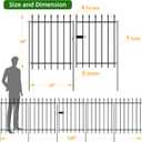 FOREHOGAR Metal Garden Fence with Gate 30 in H x 10 ft L, 1 Gate + 4 Panels Border Fence Panels Animal Barrier for Dogs, No Dig Garden Fencing for Yard Patio Flower Bed Lawn Outdoor, Black