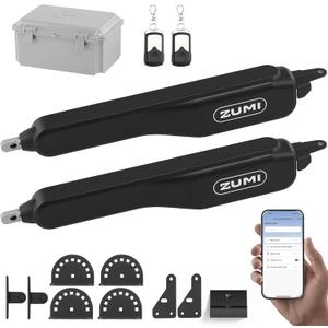 ZUMI Automatic Gate Opener, Dual Swing Smart App-Controlled Electric Opener for Gates up to 2900 lb and 20 ft, Driveway Swing Gate System with Remote Access