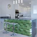 Art3dwallpanels 10-Sheet Peel and Stick Backsplash, 11.02'' x 8.46'' Peel and Stick Tile, 3D Self Adhesive Tile for Kitchen, Bathroom, Laundry Room, Dark Green