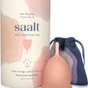 Saalt Soft Menstrual Cup  Reusable Period Cup  Made for Comfortable, Leak-Free Protection Up to 12 Hours  BPA & Latex Free  Includes Cup & Carry Bag (Regular, Desert Blush)