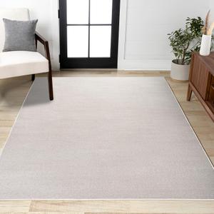 JONATHAN Y Haze Solid Low-Pile Ivory Indoor Area Rug 3x5, Coastal,Bohemian,Minimalist,Classic, Easy-Cleaning for Living Room,Bedroom,Kitchen,Pet Friendly,Non-Shedding (SEU100D-3)
