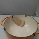 Lodge 6 Quart Enameled Cast Iron Dutch Oven with Lid  Dual Handles  Oven Safe up to 500 F or on Stovetop - Use to Marinate, Cook, Bake, Refrigerate and Serve  Apricot