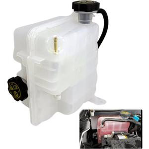 84257137 603-009 Engine Coolant Reservoir Tank with Cap, Hose & Sensor, Compatible with 2017-2024 Chevrolet Silverado 3500 4500 5500 6500 HD V8 6.6L | 2017-2019 GMC Sierra 2500 3500 HD V8 6.6L