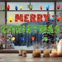 6 x Christmas Bulb Light Window Clings - Winter Car Refrigerator Decorations Stickers for Holiday Xmas Home Kitchen Living Room - Door Window Seasons Decals