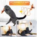 Toy Box 5 Interactive Indoor Cat Toys with Spiral Tunnel, 3-Way Mesh Tunnel, Feather Wand, Ribbon Teaser & Suction Cup for Active Cats