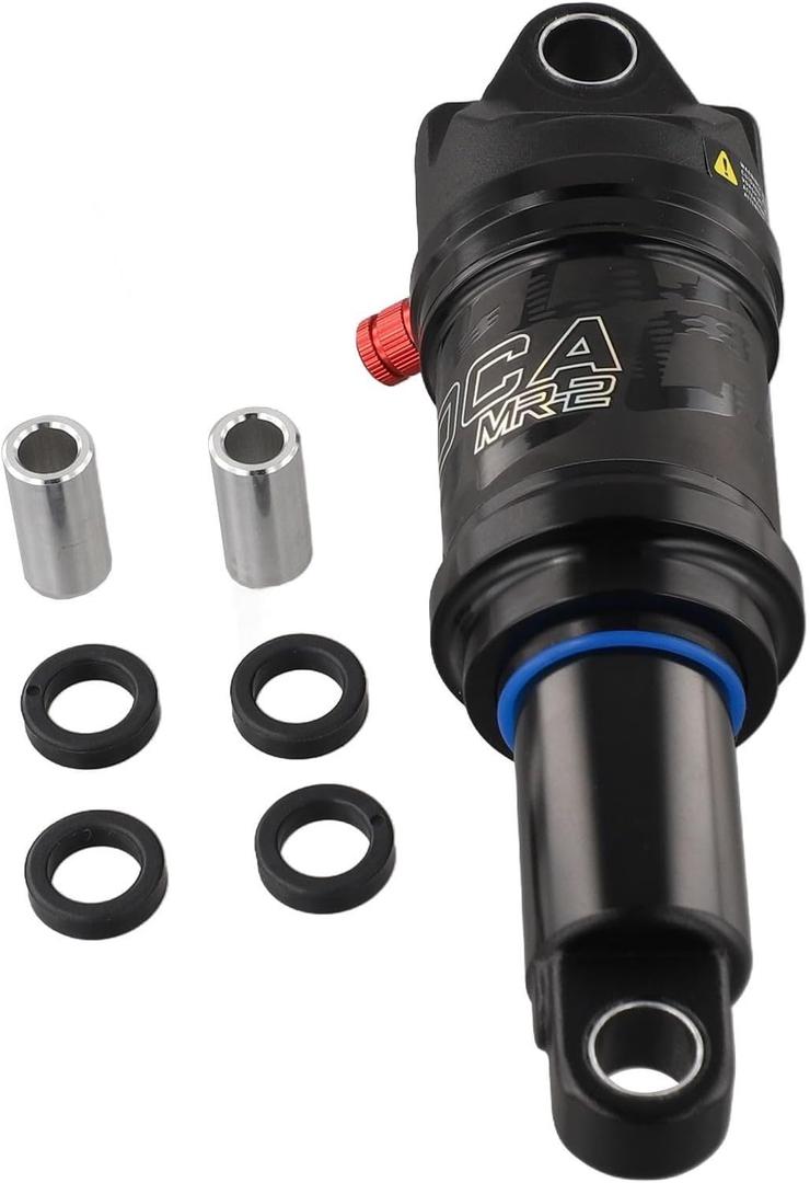 Adjustable Air Rear Shock For Mountain Bike With Rebound And Lockout, Aluminum Alloy Shock Absorber Compatible With Various Road Conditions (165MMx35MM)