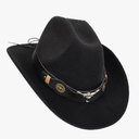 Women Sparkly-Rhinestone Western-Cowgirl-Hat Glitter-Bling Cowboy-Hat Felt-Rodeo-Hat for Disco-Party Medium/Large
