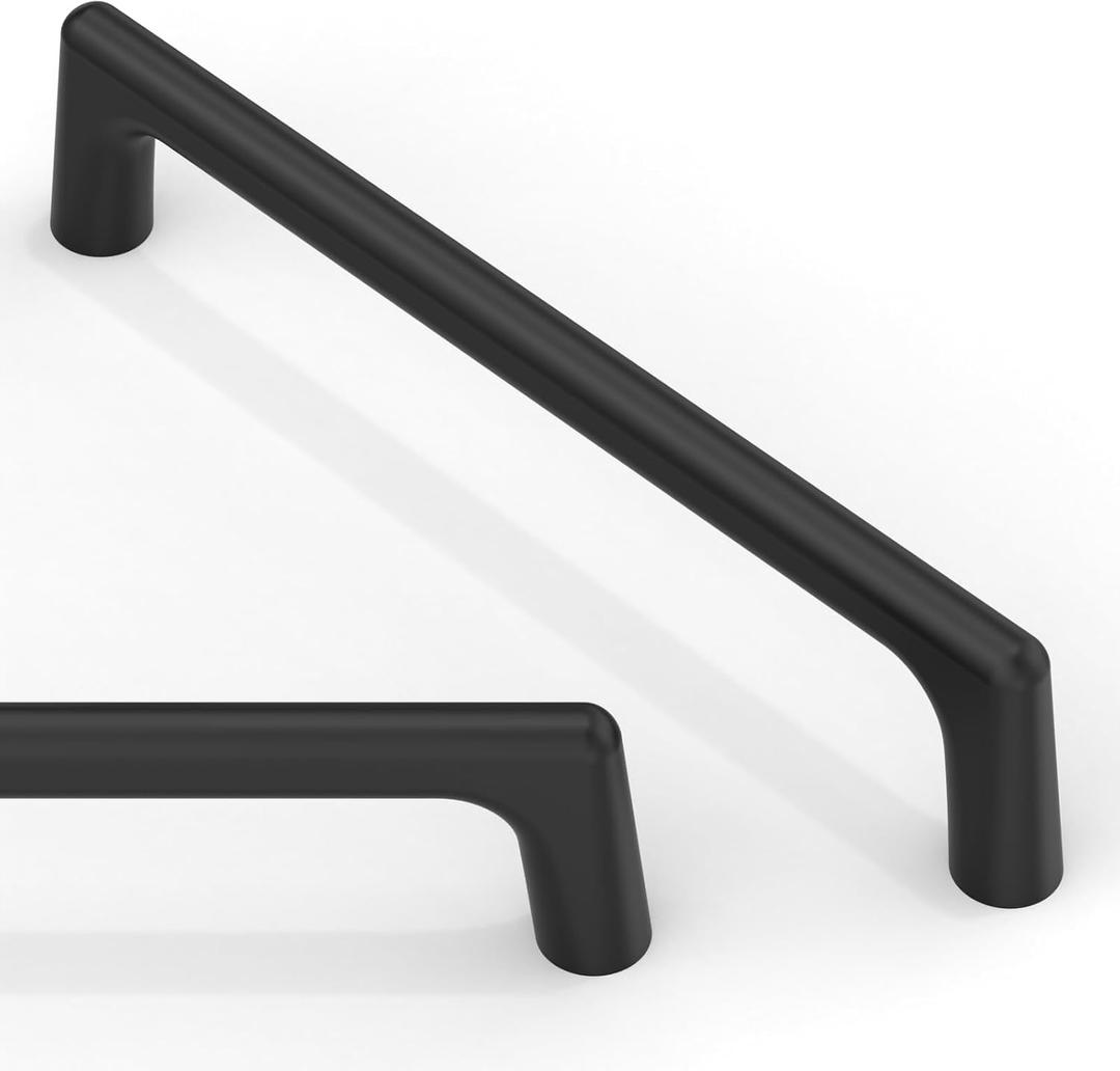 10 Pack Matte Black Cabinet Pulls 5 Inch(128mm) Kitchen Cabinet Handles Solid Zinc Alloy Cabinet Hardware Drawer Pulls
