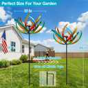 Solar Wind Spinner Outdoor Metal - Large Kinetic Garden Wind Spinners with Solar LED Lights, Waterproof Butterfly Yard Art Sculptures & Spinners for Patio, Lawn, Pathway, Backyard
