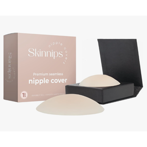 Skinnips Nipple Covers – Reusable Silicone Pasties, Invisible Under Clothing, Hypoallergenic Adhesive, Seamless & Comfortable, Creme