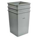 Winco Commercial Square Plastic Trash Can, 35 Gallon, Gray
