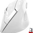 memzuoix Ergonomic Wireless Mouse, 2.4G Optical Cordless, 800/1200/1600 DPI, Vertical Computer Mouse for Laptop, Mac, PC, Desktop (Right Hand, Large) - White