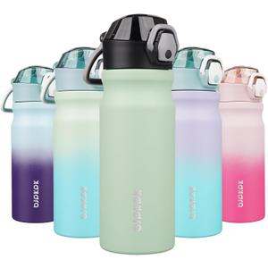 BJPKPK Stainless Steel Insulated Water Bottle With Straw Lid 18oz Reusable Metal Thermo Bottles Keep Cold And Hot, Sage