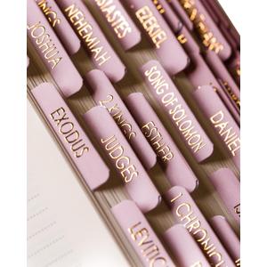 Bible Tabs for Women Study Bible, Gold Embossed Matte Catholic Bible Tabs Pink, Bible Book Index Tab Bible Book Tabs w/Old & New Testament Pink Bible Tabs Perfect Laminated Bible Study Supplies Peony