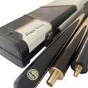 57" 3/4 Jointed Billiard/Pool/Snooker Cue Set 5 Face-Spliced Ash Shaft with A Leather Cue Case (Ebony Maple Butts)
