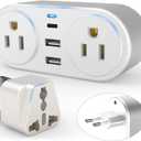 European Travel Plug Adapter for Europe & UK, CHUAFIUR International Power Plug with 2 AC Outlet and 3 USB Ports, Type C Adapter American to UK EU Ireland Italy Israel Spain France Travel Essentials