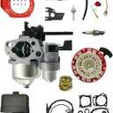 YAMAKATO Tune Up Parts Kit for Honda GX 120 160 200 4.0 5.5 6.5 hp Small Engine, Replacement Carburetor Air Filter Assembly Pull Cord Recoil Starter Plastic Pawl 28400-ZH8-13YA