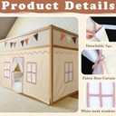 Breling 3 Panel Bunk Bed Curtains for Bottom Loft Bed Tent Set with Felt Flag Double-Layer Twin Bunk Curtains Playhouse Accessories for Boy Girl Bedroom(Cream,Classic)