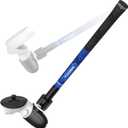 YOGES VR Golf Club Attachment Compatible with Meta Quest 3S/ Quest 3/ Oculus Quest 2 Controller, Non-Slip VR Golf Handle Grips 90 Degree Keep Tracking for Golf VR Games (ONLY for Right Controller) (Black/Blue)