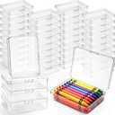 Wenqik 120 Pcs Crayon Box, Plastic Clear Organizer for Classroom