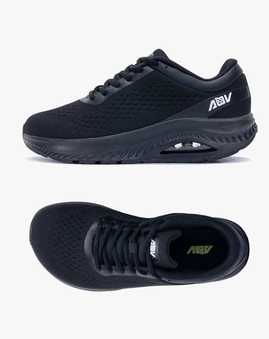 Wide Toe Box Shoes for Women Arch Support Walking Shoes Plantar Fasciitis Orthotic Tennis Sneakers, Color: Black, Size: 9.5 Wide