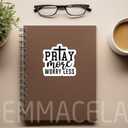 (3PCS) Pray More Worry Less Stickers, Christian Faith Waterproof Vinyl Decals for Laptops, Tumblers, Water Bottles  Inspirational Religious Stickers for Prayer & Encouragement, 3" x 2.9"