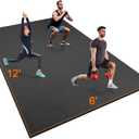 Large Exercise Mat 8'x5'|12'x6' Workout Mat for Home Gym Mats Exercise Heavy Duty Gym Flooring Fitness Mat Large Yoga Mat Cardio Mat for Weightlifting, Jump Rope, MMA, Shoe-Friendly