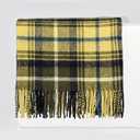 GREEN COZY Wool Throw Blanket - Sustainable Warmth for Any Occasion (Pine Tartan, 47"x75")