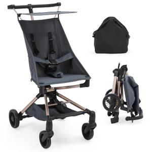 Lightweight Baby Stroller Under 10 lbs, Travel Strollers for Airplane with Carry Bag, One-Handed Fold Compact Umbrella Stroller - Adjustable Sun Canopy, 360 Wheels & 3-Point Safety Harness (Blue)