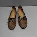 UBWDU Mesh Ballet Flats for Women Round Closed Toe Mary Jane Flats Ballerina Shoes with Bow (6, Leopard)