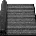 MYFAMIREA Commercial Floor Mat 3' x 6' Extra Large Front Door Industrial Rug Heavy Duty Brush Step Entrance Mat Weather Utility Rug with Non Slip Rubber Backing Low Profile for Entryway, Charcoal Grey