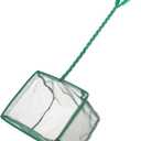 Pawfly Aquarium Fish Net with Braided Metal Handle Square Net with Soft Fine Mesh Sludge Food Residue Wastes Skimming Cleaning Net for Fish Tanks Small Koi Ponds and Pools