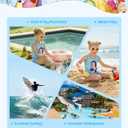 Disney Toddler Girls Two Pieces UPF 50+ Tankini Rash Guard Set Swimsuit (Blue)