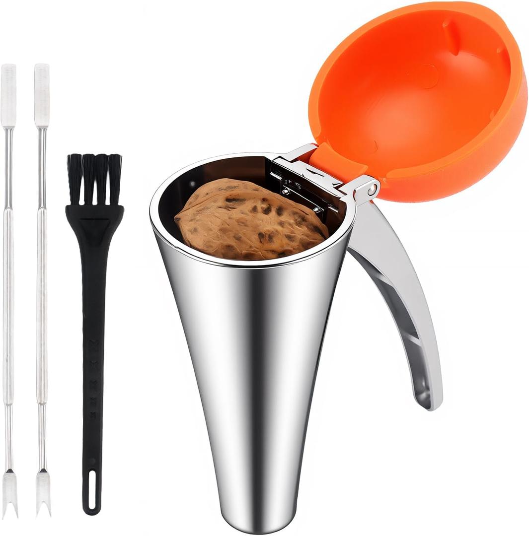 Heavy Duty Nut Cracker Tool for Pecan, Walnut, and Other Nuts, Black Walnut Cracker for All Nuts with Splash-Proof Lid, Easy Sheller for Effortless Cracking