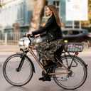 CXWXC Rear Bike Basket - Bicycle Rear Basket with Cargo Net and Waterproof Cover - Rear Mount Aluminium Bike Basket Large Capacity