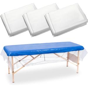 EBoot 100pcs 47" x 90" Disposable plastic Massage Table Sheets Spa Massage Treatment Bed Cover Transparent Beauty Bed Waterproof Film Couch for Tattoo Beauty Chair Sofa Spa Beds Furniture Supplies