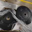 CAP Barbell 100 LB Economy Olympic Bumper Plate Set with Color Logo | Black