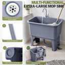 24 Inch Mop Sink Plastic Utility Basin with Raised Stand and Drain Hose