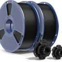 SUNLU PETG Filament 2KG, High Strength PETG 3D Printer Filament 1.75mm, Dimensional Accuracy +/- 0.02mm, 1KG Spool(2.2lbs), 2 Pack, Black+Black