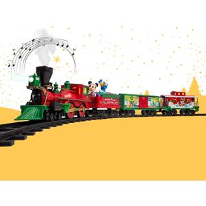 Lionel Disney Battery-Operated Mickey Mouse Express Toy Train Set with Bluetooth, Locomotive, Train Cars, & Track with Authentic Train Sounds, Lights, & Water Vapor Smoke Effects for Kids 4+