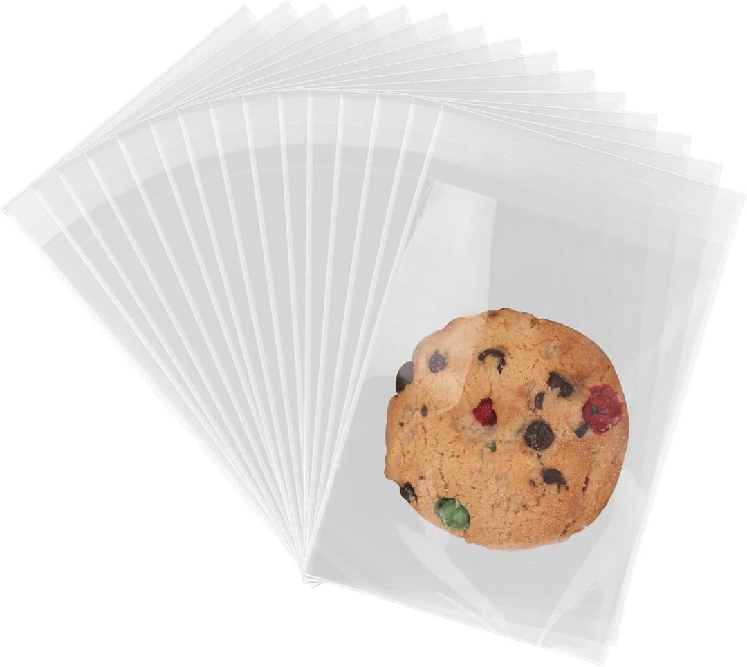 3"x5" Self Sealing Cellophane Bags, 300pcs Resealable Clear Plastic Bags for Cookies,Snacks,Bakery, Small Parts,Gift Packaging