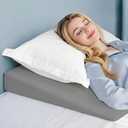 Wedge Pillow, 5 inch Bed Wedge Pillow for Sleeping, Snoring, Back Support, After Surgery, Removable Washable Cover (Grey)