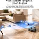 Lefant LiDAR Robot Vacuum and Mop Combo,75-Days Self-Emptying,6000Pa Powerful Scution,Multi-Floor Mapping, No-Go Zones,140 Min Runtime,2.4G/5G WiFi/Alexa/APP/iWatch,M2 Plus Black