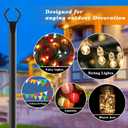 Mutovlin 10 Pack String Light Poles,10 Ft Light Poles for Outside String Lights, Outdoor Lights Pole with Fork, Metal Poles Stand for Patio Deck Backyard
