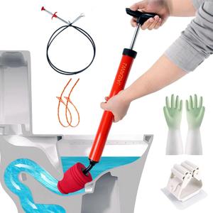 Toilet Plunger & Bathroom Plunger, High Pressure Toilet Auger - Powerful Air Drain Unclogger & Toilet Clog Remover, Premium Toilet Snake for Sinks & Clogged Pipes