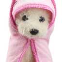 Goclothod Pet Hooded Bath Towel Cartoon Drying Bath Towel Absorbent Bathrobe Warm Blanket (Pink)