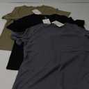 Riyiper 3 Pack Womens V Neck T-Shirts Short Sleeve Waffle Knit Oversized Loose Fit Casual Summer Tees Basic Tops (Medium, Army Gree/ Light Gray, Black)