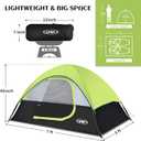 Camping Tent 2-4 Person, Waterproof Windproof Tent with Rainfly Easy Set up-Portable Dome Tents for Camping