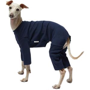 Basic Soft Dog Pajamas for Small Dog Onesie Doggie Jammies Dog Shirt Stretchable Dog Jumpsuit Bodysuit pjs (Small,  Basic Navy )